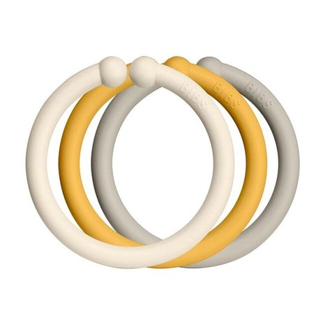 BIBS Loops krúžky 12ks - Ivory / Honey Bee / Sand