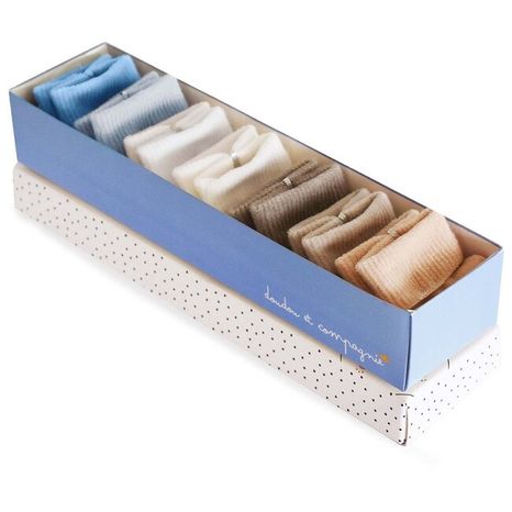 Doudou et Compagnie Set ponožiek v krabičke 0-6 m modré