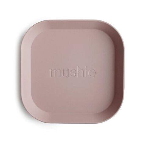 Mushie hranatý tanier 2 ks - Blush