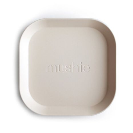 Mushie hranatý tanier 2 ks - Ivory