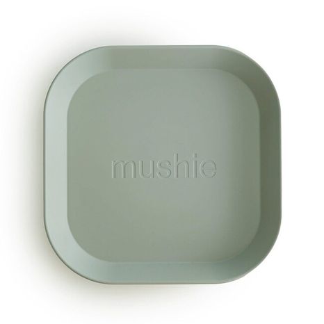 Mushie hranatý tanier 2 ks - Sage