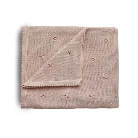 Mushie pletená detská deka z organickej bavlny - Blush