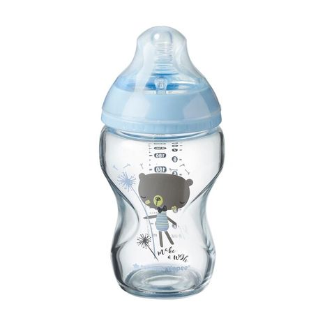Tommee Tippee Dojčenská fľaša C2N sklenená Blue 250ml - 0m+ (1 kus)