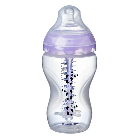 Tommee Tippee dojčenská fľaša Purple s pandami 340 ml - 3M+