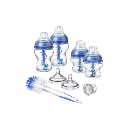 Tommee Tippee Sada dojčenských fľaštičiek C2N Anti-colic s kefou Blue